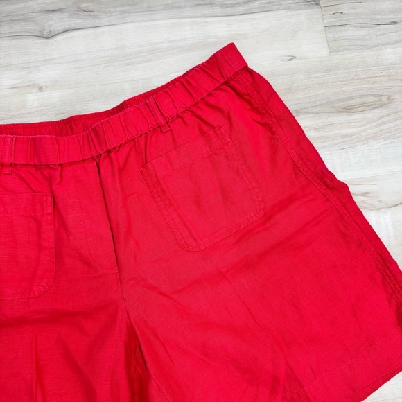 J. Jill Love Linen Patch Pocket Pull On Shorts Strawberry Jam Red XL - Picture 6 of 7